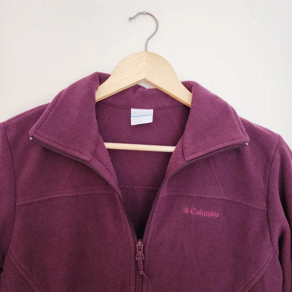 Columbia Purple Fleece Zip Up Size Small - Picture 4 of 7